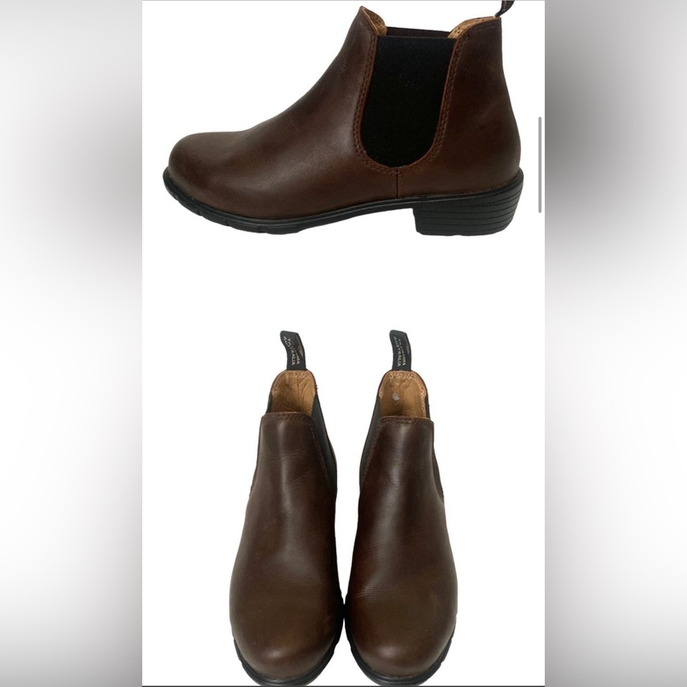 Blundstone Leather Ankle Chelsea Boots in Antique Brown